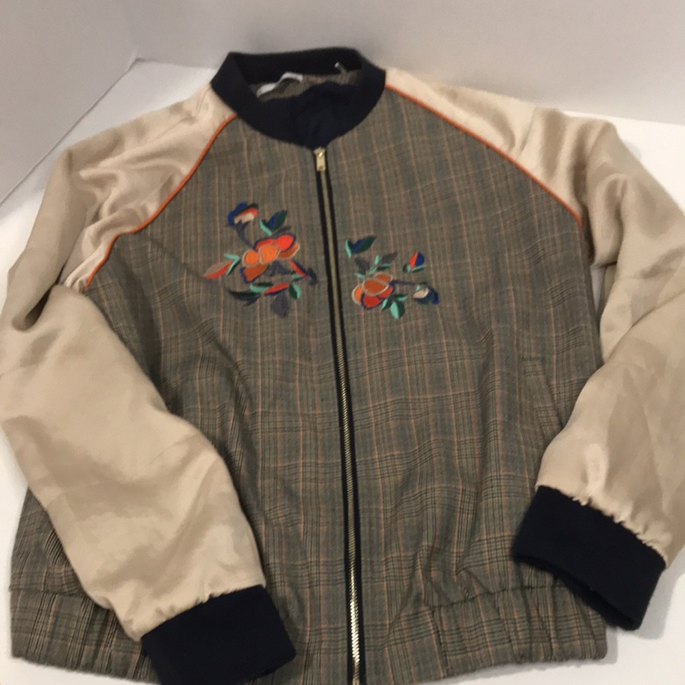 e d c (since 98) varsity style jacket with embroidered front